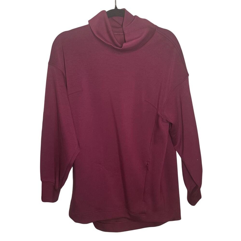 Lululemon Women's Modal Blend Turtleneck Tunic Maroon Athleisure Pullover Size 6